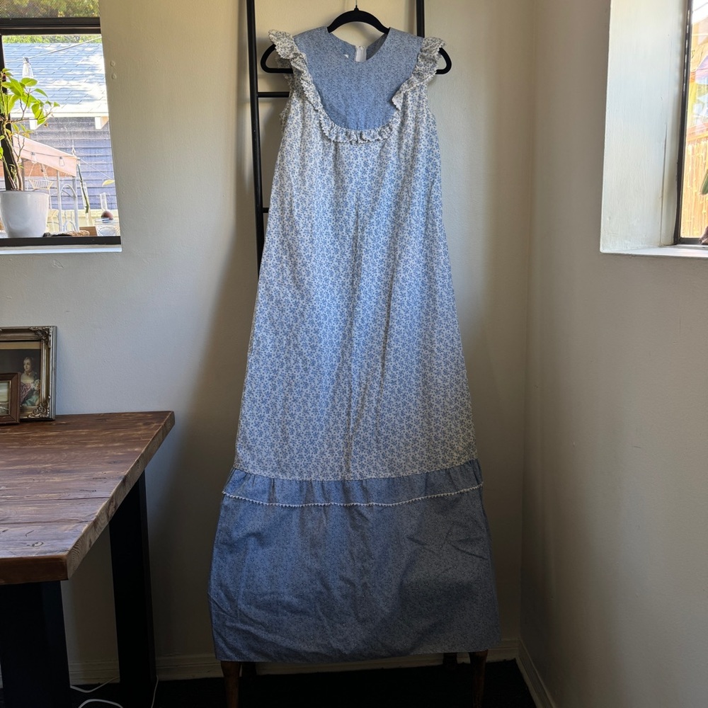Nalii Honolulu Blue Floral Maxi Dress